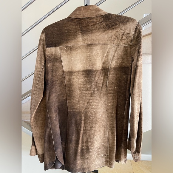 VINTAGE DOLCE & GABBANA BROWN LEATHER JACKET - Picture 3 of 10